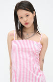 アジョバイアジョ（AJOBYAJO)  Stripe Onepiece [Pink]