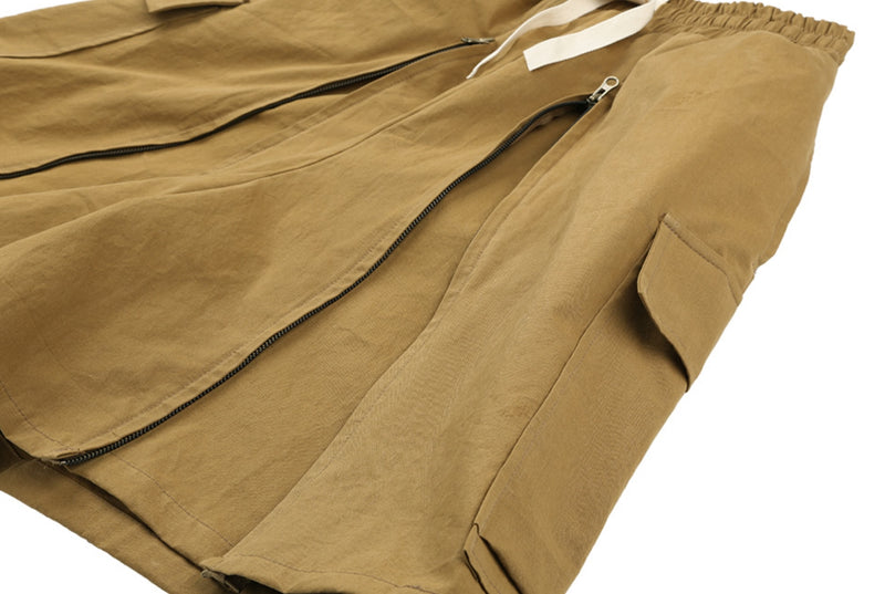 アジョバイアジョ（AJOBYAJO) Layered Baggy Zip Up Shorts [Mustard]