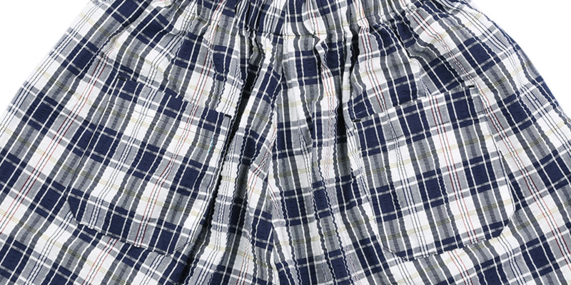 アジョバイアジョ（AJOBYAJO)  Check Seersucker Shorts [Navy]