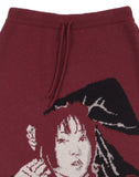 アジョバイアジョ（AJOBYAJO)  SeeSea Wool Knit Skirt [Burgundy]