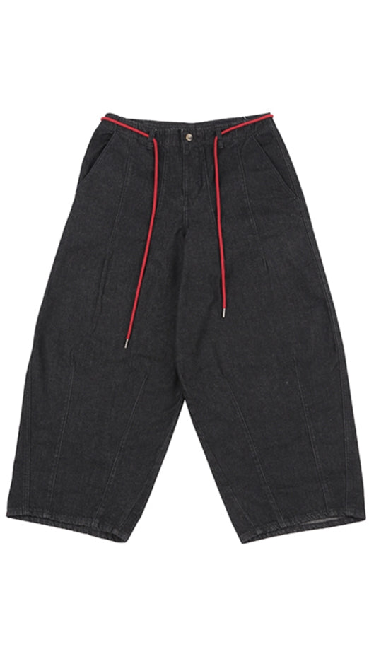 アジョバイアジョ（AJOBYAJO) Washed Denim Oversized Pants [Black]