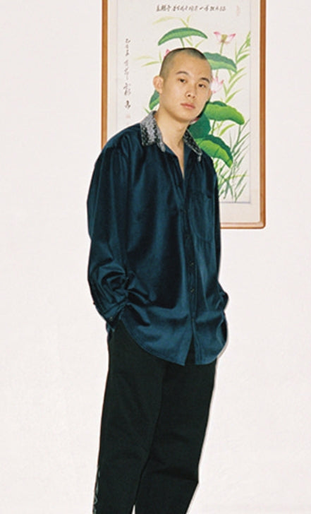 アジョバイアジョ（AJOBYAJO)  Velvet Shirt [Navy]