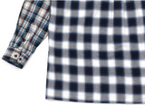 アジョバイアジョ（AJOBYAJO) Over Check Mixed Shirt [Blue]