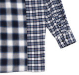 アジョバイアジョ（AJOBYAJO) Over Check Mixed Shirt [Blue]