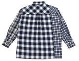 アジョバイアジョ（AJOBYAJO) Over Check Mixed Shirt [Blue]