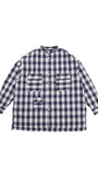 アジョバイアジョ（AJOBYAJO) Check Tri Pocket Seersucker Shirt [Navy]