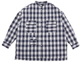 アジョバイアジョ（AJOBYAJO) Check Tri Pocket Seersucker Shirt [Navy]