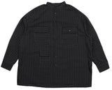 アジョバイアジョ（AJOBYAJO) Stripe Tri Pocket Seersucker Shirt [Black]