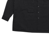 アジョバイアジョ（AJOBYAJO) Stripe Tri Pocket Seersucker Shirt [Black]