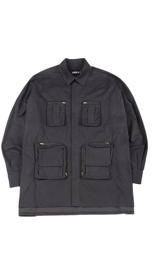 アジョバイアジョ（AJOBYAJO) Oversized Fisherman Shirt [Charcoal]