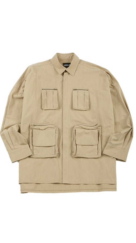 アジョバイアジョ（AJOBYAJO) Oversized Fisherman Shirt [Beige]