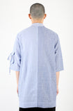 アジョバイアジョ（AJOBYAJO) Tri Pockets Stripe Mixed Shirt [Blue]