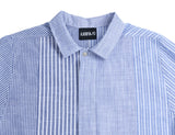 アジョバイアジョ（AJOBYAJO) Tri Pockets Stripe Mixed Shirt [Blue]