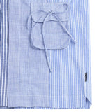 アジョバイアジョ（AJOBYAJO) Tri Pockets Stripe Mixed Shirt [Blue]