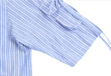 アジョバイアジョ（AJOBYAJO) Tri Pockets Stripe Mixed Shirt [Blue]