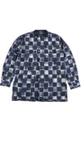 アジョバイアジョ（AJOBYAJO) Pattern Mixed China Collar Shirt [Navy]