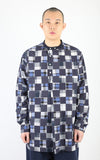 アジョバイアジョ（AJOBYAJO) Pattern Mixed China Collar Shirt [Navy]