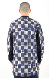 アジョバイアジョ（AJOBYAJO) Pattern Mixed China Collar Shirt [Navy]