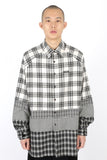 アジョバイアジョ（AJOBYAJO) Oversized Check Mixed Shirt [White]