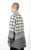 アジョバイアジョ（AJOBYAJO) Oversized Check Mixed Shirt [White]