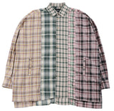 アジョバイアジョ（AJOBYAJO) Oversized Check Mixed Shirt [Green]