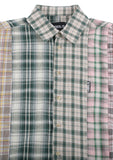 アジョバイアジョ（AJOBYAJO) Oversized Check Mixed Shirt [Green]