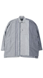 アジョバイアジョ（AJOBYAJO) Oversized Stripe Mixed Shirt [Blue]