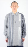 アジョバイアジョ（AJOBYAJO) Oversized Stripe Mixed Shirt [Blue]