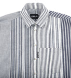 アジョバイアジョ（AJOBYAJO) Oversized Stripe Mixed Shirt [Blue]