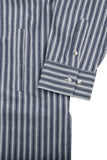 アジョバイアジョ（AJOBYAJO) Oversized Stripe Mixed Shirt [Blue]