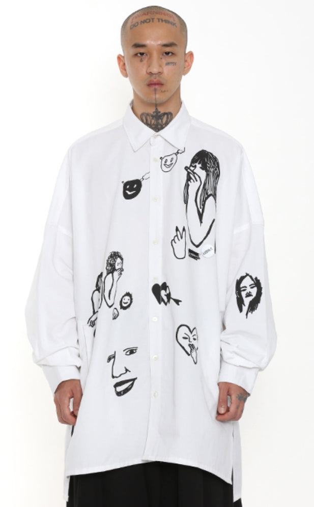 アジョバイアジョ（AJOBYAJO) Oversized Itaewon Story Shirt [White]