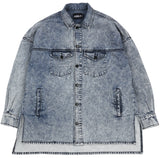 アジョバイアジョ（AJOBYAJO) Oversized Washed Denim Trucker Shirt [Navy]