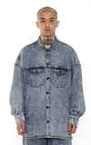 アジョバイアジョ（AJOBYAJO) Oversized Washed Denim Trucker Shirt [Navy]