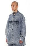 アジョバイアジョ（AJOBYAJO) Oversized Washed Denim Trucker Shirt [Navy]