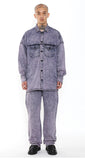 アジョバイアジョ（AJOBYAJO) Oversized Washed Denim Trucker Shirt [Pink]