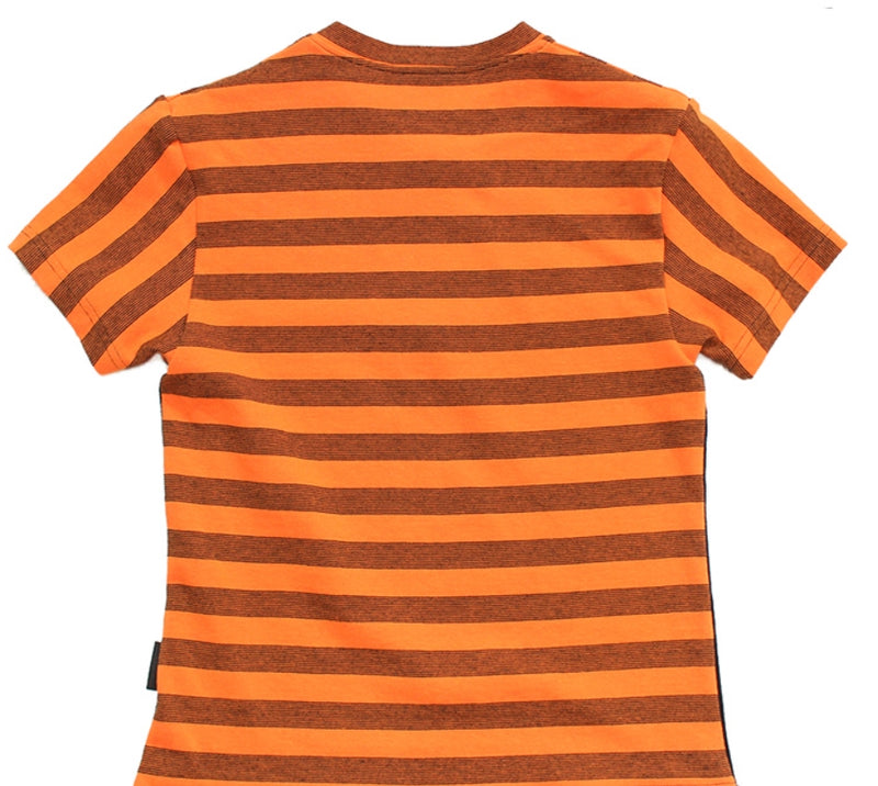 アジョバイアジョ（AJOBYAJO) Stripe Zip Up T-shirt (Orange)