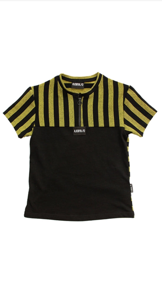 アジョバイアジョ（AJOBYAJO) Stripe Zip Up T-Shirt (Yellow)
