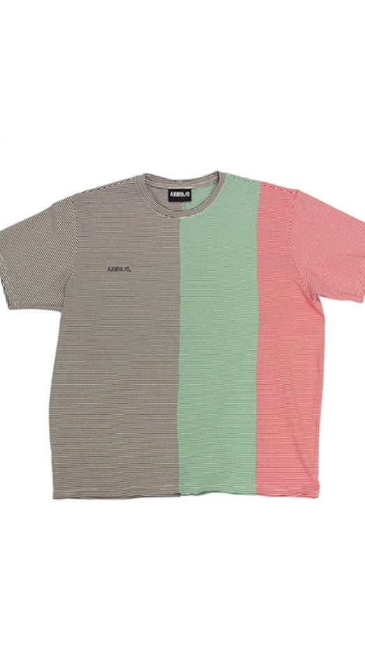 アジョバイアジョ（AJOBYAJO) Stripe T-Shirt (Khaki/Green/Red)