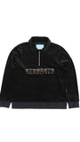 アジョバイアジョ（AJOBYAJO) CH Logo Velour Half Zip-Up [Black]