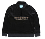 アジョバイアジョ（AJOBYAJO) CH Logo Velour Half Zip-Up [Black]