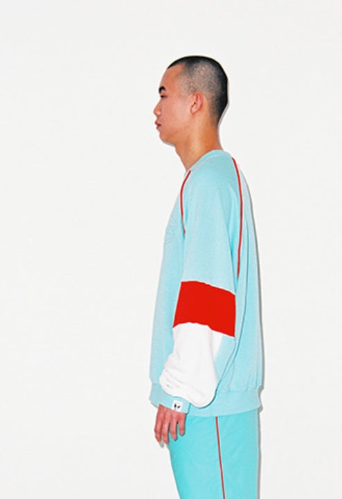 アジョバイアジョ（AJOBYAJO) Tri-Color Sweatshirt [Mint]