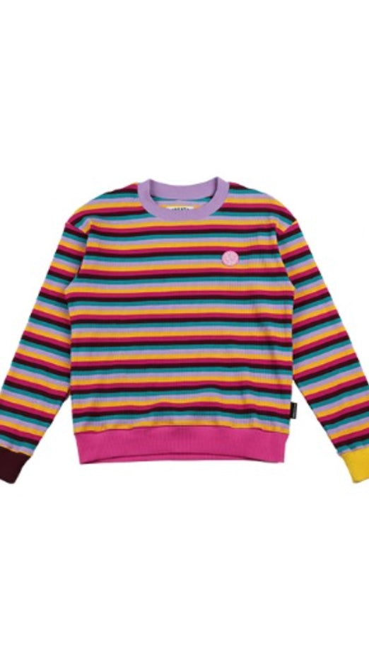 アジョバイアジョ（AJOBYAJO) Rainbow Stripe Sweat Shirt [Pink]
