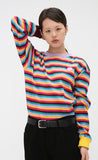 アジョバイアジョ（AJOBYAJO) Rainbow Stripe Sweat Shirt [Pink]