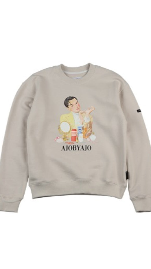 アジョバイアジョ（AJOBYAJO) Cosmetic Man Sweat Shirt [Beige]