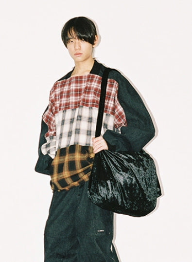 アジョバイアジョ（AJOBYAJO) Tri Check Denim Top [Black]