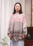 アジョバイアジョ（AJOBYAJO)  Tri Stripe Henly Neck Sweater [Pink]