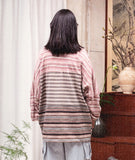 アジョバイアジョ（AJOBYAJO)  Tri Stripe Henly Neck Sweater [Pink]