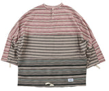 アジョバイアジョ（AJOBYAJO)  Tri Stripe Henly Neck Sweater [Pink]