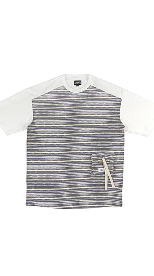 アジョバイアジョ（AJOBYAJO)  Oversized Twofold Knitted T-Shirt [Blue]