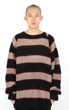 アジョバイアジョ（AJOBYAJO)  Oversized Stripe Sweater [Black]